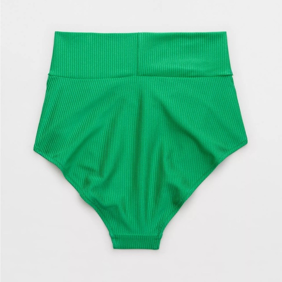 NWT Aerie Shine Rib Crossover High Waisted Bikini Bottoms - Picture 2 of 8